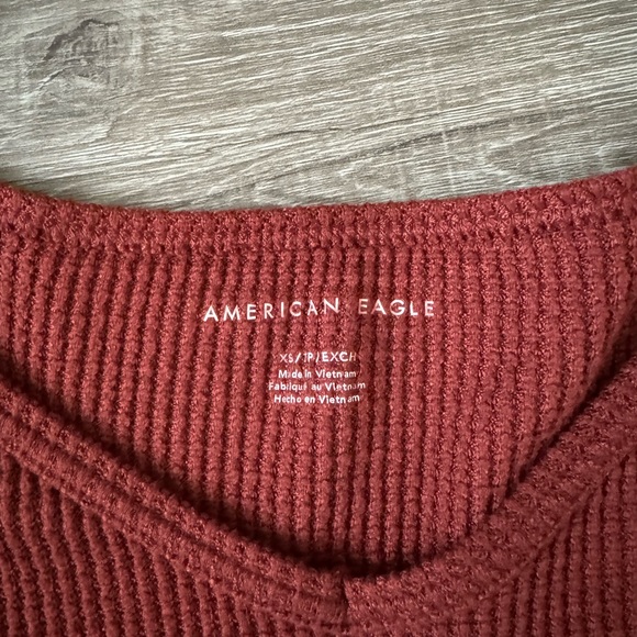 American Eagle waffle knit sweater top XS oversized - Picture 6 of 8